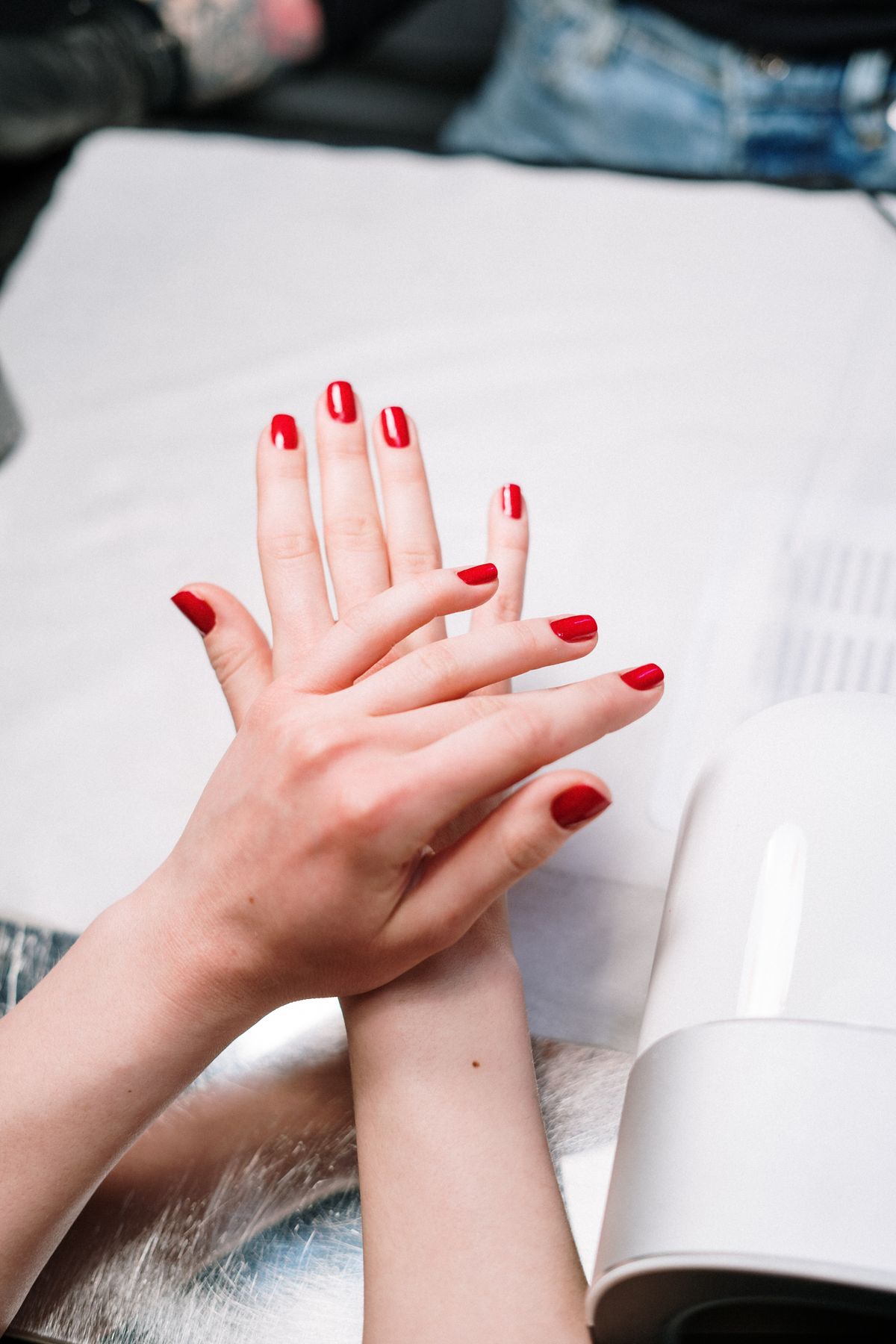 Nail care station at Tip Top Nails